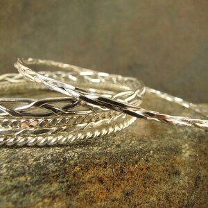 Square Braided Argentium Sterling Silver Bangle Bracelet image 4