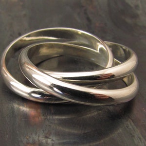Wide Silver Rolling Ring