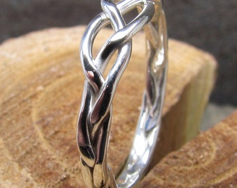 Braided Argentium Sterling Silver Woman's Ring