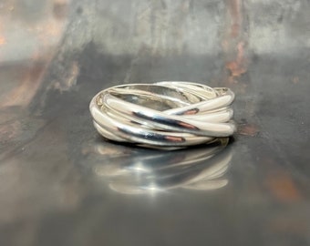 Skinny 5 Ring Argentium Sterling Silver Rolling Ring
