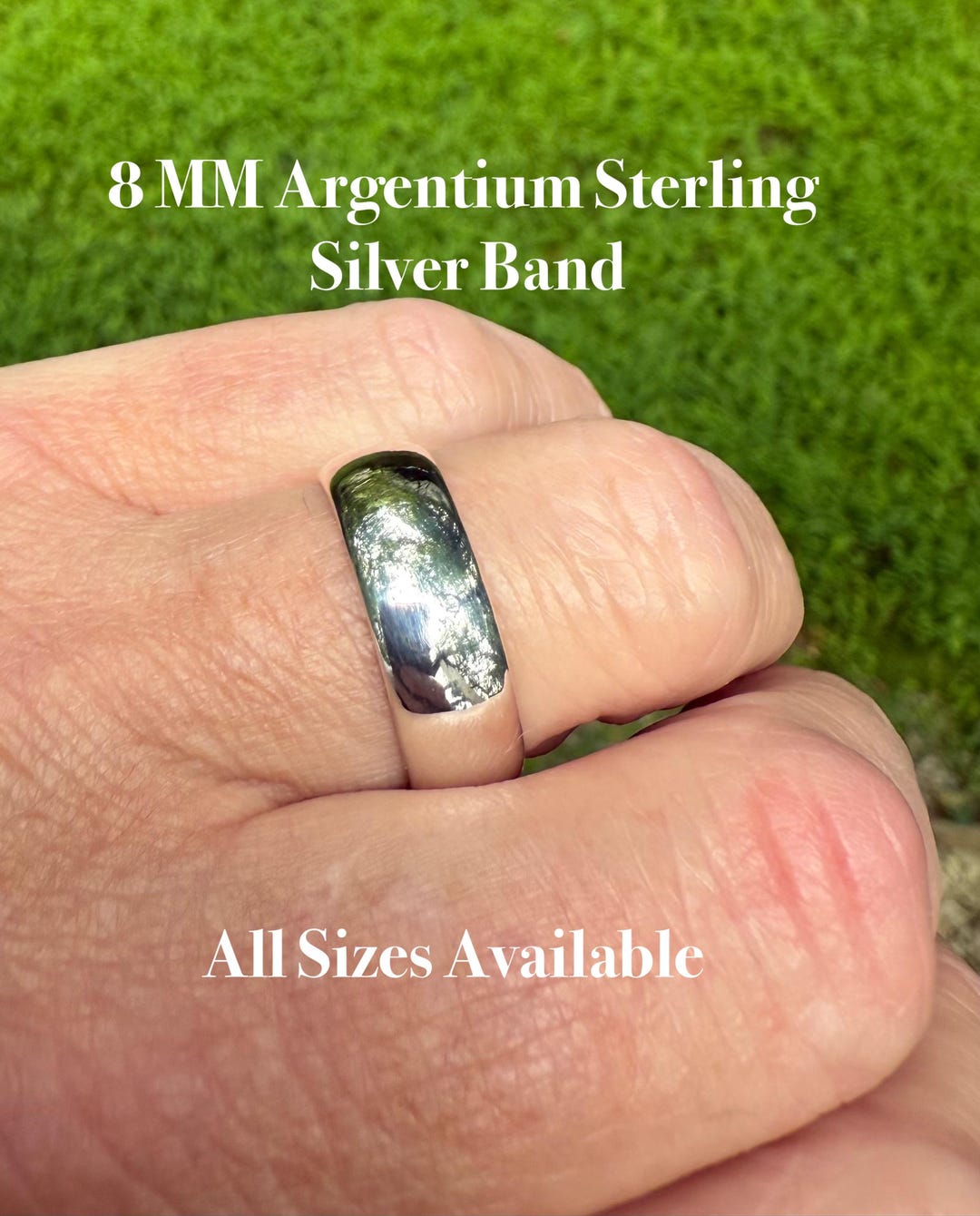8mm Silver Band, Handmade in Argentium Sterling, Custom Fit, Wide