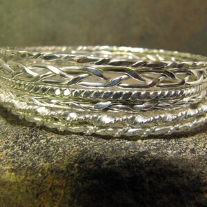 Twisted argentium sterling silver bangle bracelet image 3