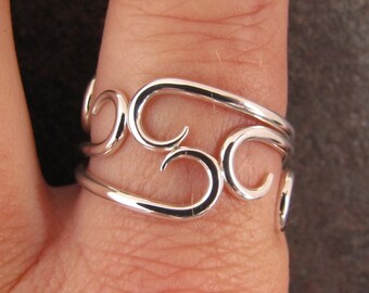 Curvy Silver Stacking Rings Set of 3