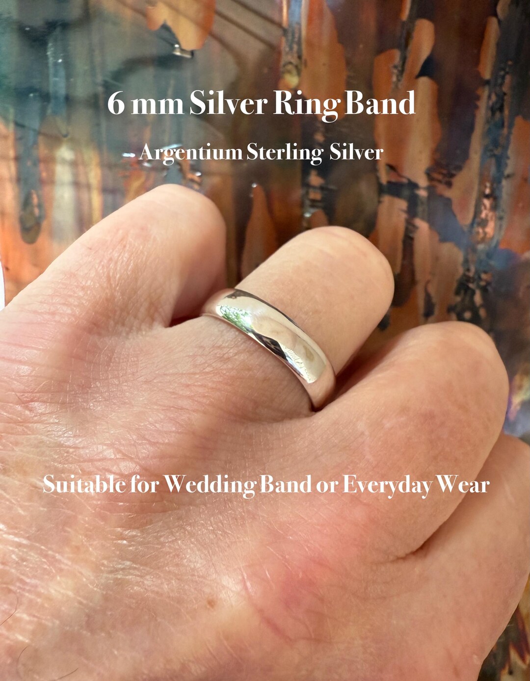 6mm Silver Band • Comfort Fit Ring in Argentium Sterling