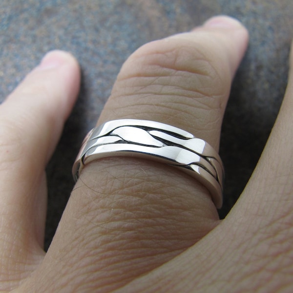 Mens Wedding Band, Mens Silver Ring