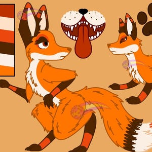 Anthro Red Fox Full Ref Sheet Adopt