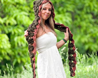 Easy Hooded Scarf Crochet Pattern PDF – Beginner Scarf with Hood