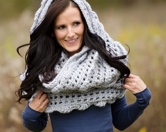 Infinity Scarf Crochet Pattern PDF (instant digital download simple basic easy beginner chunky ruffle cowl neck cape poncho wrap)