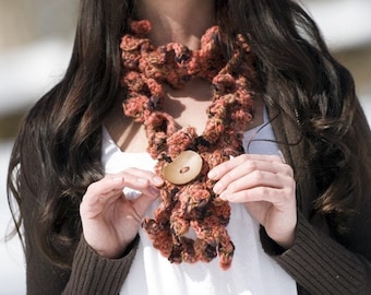 Ruffle Scarf Crochet Pattern PDF (instant digital download simple basic easy beginner)