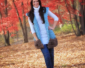 Blue Dream Hooded Scarf Crochet Pattern PDF (instant digital download simple basic easy beginner snood hood)