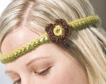 Retro Headband Crochet Pattern PDF (instant digital download simple basic easy beginner flower boho hippie)