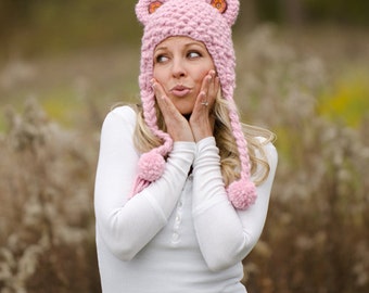 Cozy Bear Hat Crochet Pattern PDF (instant digital download simple basic easy beginner beanie)