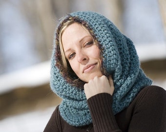 Cozy Cowl Crochet Pattern PDF (instant digital download simple basic easy beginner infinity snood hood scarf neck warmer)