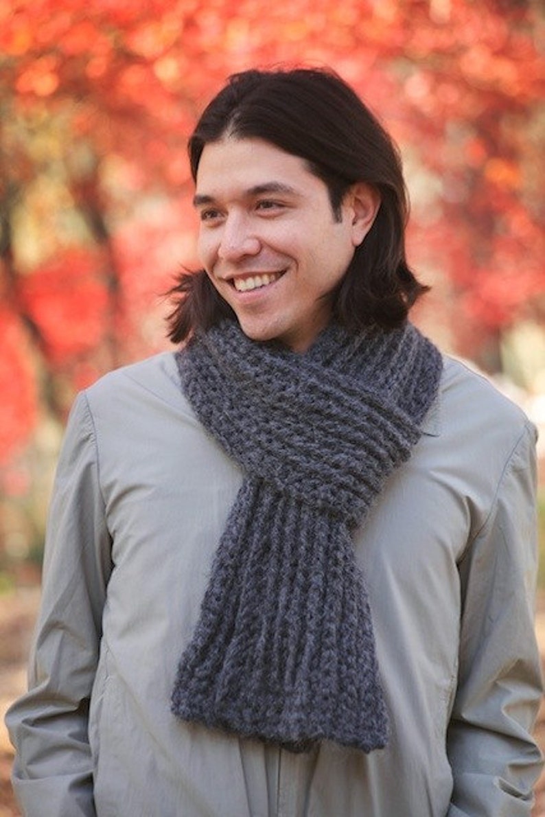 Mens Ribbed Scarf Crochet Pattern PDF instant digital download simple basic unisex easy beginner image 3