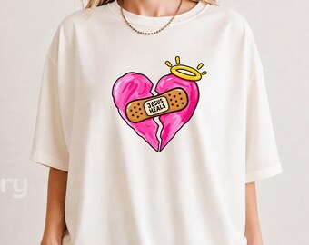Jesus Heals Shirt, Christian Heart T-Shirt, Cute Faith Based Tee, Healing Christian Shirt, Religious Gift for Women, Jesus Gift