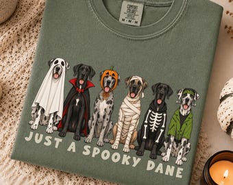 Just a Spooky Great Dane Shirt, Halloween Great Dane Tee, Great Dane Dog Lover Gift, Spooky Season Dog Shirt, Dane Lover Tee