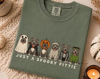 Halloween Pitbull Shirt, Spooky Pitbull Dog Tee
