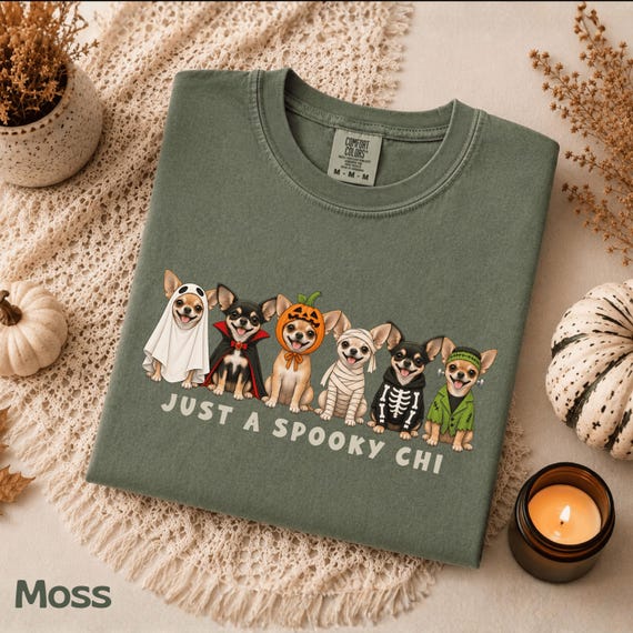 Just a Spooky Chi Shirt, Halloween Chihuahua Tee, Cute Chihuahua Dog Lover Gift, Spooky Season Dog Shirt, Chihuahua Mom Gift, Chi Lover Tee