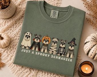 Halloween Schnauzer Shirt, Spooky Schnauzer Halloween Tee, Schnauzer Dog Shirt, Schnauzer Lover Gift, Halloween Dog Tee, Schnauzer Mom Gift
