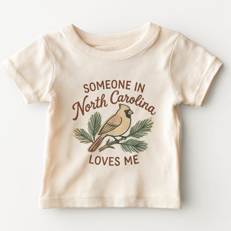 Someone In North Carolina Loves Me Baby Onesie - Cute NC Cardinal Bird Bodysuit image 5