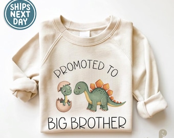 Promoted to Big Brother Toddler Shirt - Boys Dinosaur T-Shirt - Big Brother Announcement Tee - New Big Brother Sweatshirt