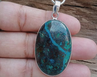 Pendentif Calcédoine Ultramarine 52 Carats - Luminescent - Pierre Fine Mexique