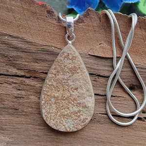 German Dendrite Agate Pendant, 925 Sterling Silver Necklace, Handmade Psilomelane Dendrite Silver Pendant Jewelry, For Birthday Event Gifts