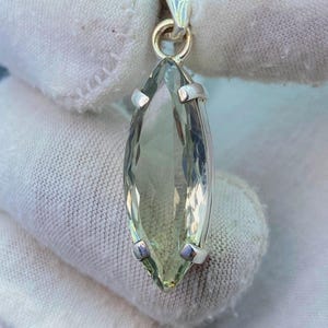 Green Amethyst Pendant 925 Sterling Silver Pendant Amethyst Gemstone Pendant Handmade Pendant Jewelry Minimalist Silver Pendant Gift For Her