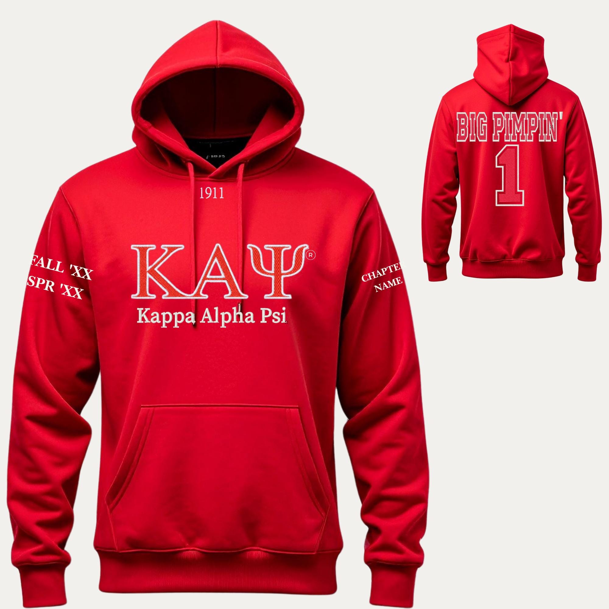 Custom Embroidered Fraternity Hoodie: Greek Letter Line Number - Etsy