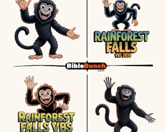 Pakiet „Wakacyjna Szkoła Biblijna Rainforest Falls 2026” z małpkami | Pobierz cyfrową wersję szkoły biblijnej
