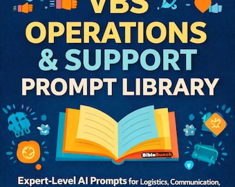 Biblioteka podpowiedzi dotyczących operacji i wsparcia VBS | Ponad 85 podpowiedzi AI dla kościołów | ChatGPT dla duszpasterstwa dzieci | Inteligentniejsze narzędzie do planowania VBS