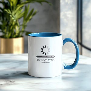 Taza de preparación de sermón / Taza de café divertida para pastor / Regalo para predicador / Taza para líder del ministerio / Humor para la oficina de la iglesia / Taza para estudio bíblico