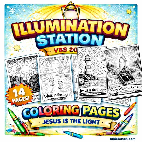 Illumination Station VBS 2026 Coloring Pages (14 Printable Pages) | Instant PDF Download