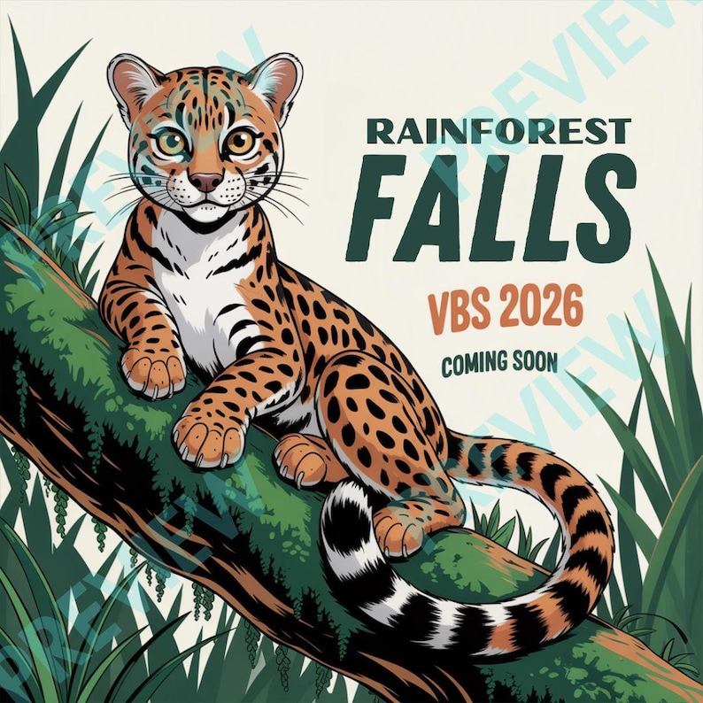 Rainforest Falls VBS 2026 Promo Graphics Bundle | 12 Vacation Bible ...