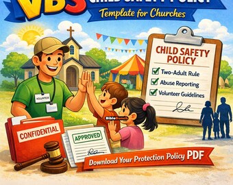Szablon polityki bezpieczeństwa dzieci w ramach VBS dla kościołów | Polityka ochrony posługi dla dzieci | Wytyczne dotyczące bezpieczeństwa wolontariuszy | Wakacyjna szkoła biblijna