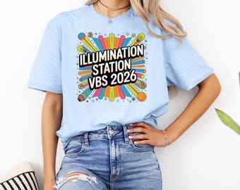 Illumination Station VBS 2026 Shirt, Colorful Christian T-Shirt, Vacation Bible School Theme Tee, Church Volunteer Gift