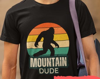 Koszulka Mountain Dude Bigfoot: prezent na plener w stylu retro Sasquatch