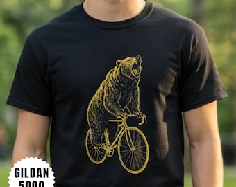 Grizzly Bär Reitfahrrad Shirt, Retro Wildlife Radfahrer T-Shirt, Mountainbike Geschenk