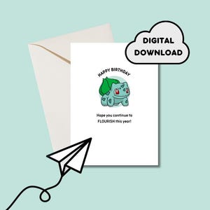 Cartão De Aniversário Engraçado Pokémon Bulbasaur