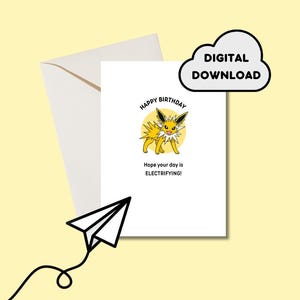 Pokemon Jolteon Funny Pun Birthday Card