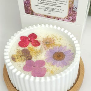 Bougie parfumée fleurs séchées
