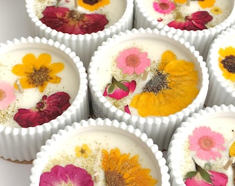 Bougie parfumée fleurs séchées