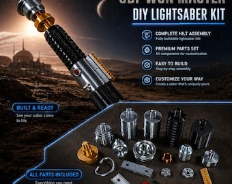 Kit para armar un sable de luz: empuñaduras inspiradas en Star Wars (Obi-Wan, Vader, Luke, Ahsoka y más). Accesorio de exhibición. Sable para coleccionistas y cosplay.