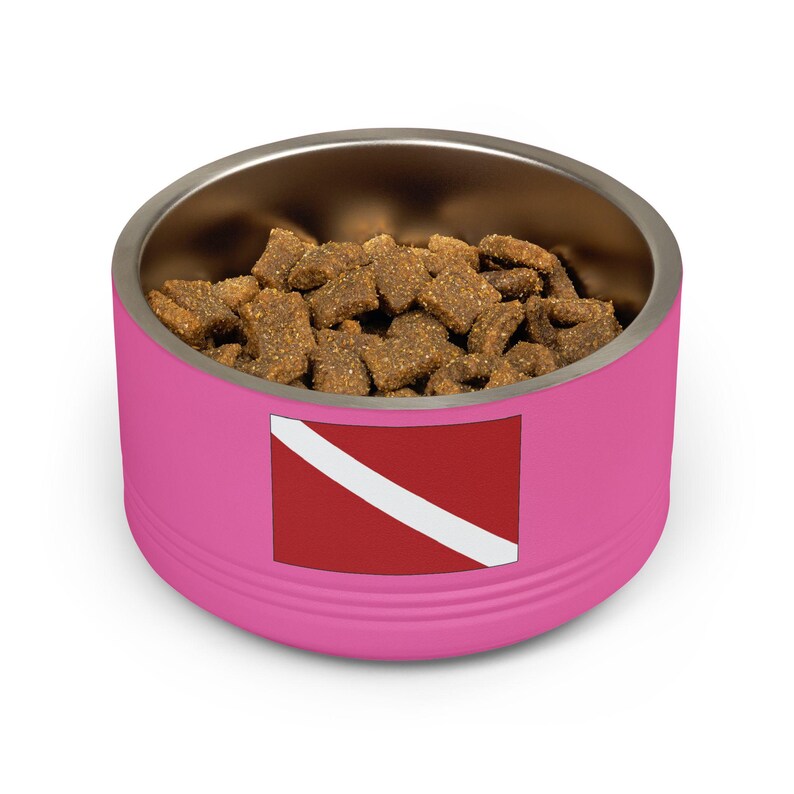Customizable Stainless Steel Pet Bowl, 18oz, Double-Wall Insulated, SCUBA Flag Dog Dish image 13