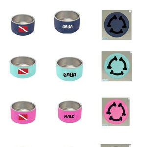 Customizable Stainless Steel Pet Bowl, 18oz, Double-Wall Insulated, SCUBA Flag Dog Dish image 5