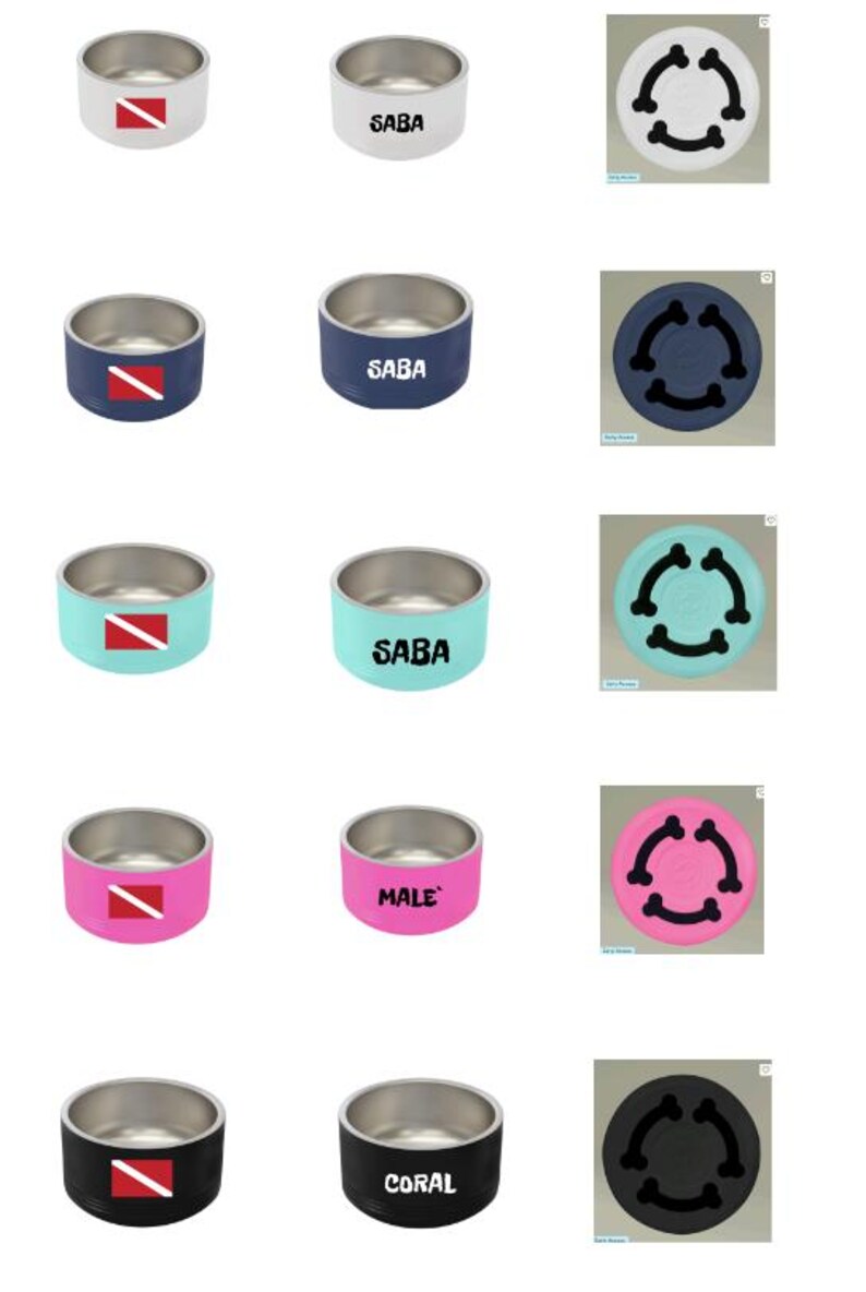 Customizable Stainless Steel Pet Bowl, 18oz, Double-Wall Insulated, SCUBA Flag Dog Dish image 5