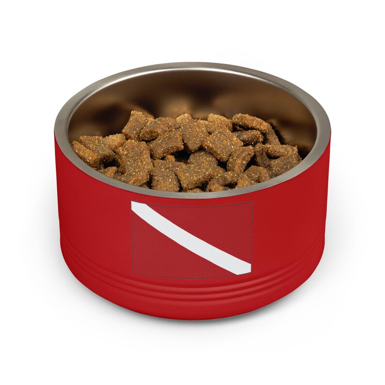 Customizable Stainless Steel Pet Bowl, 18oz, Double-Wall Insulated, SCUBA Flag Dog Dish image 7