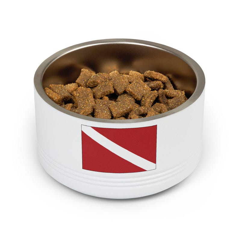 Customizable Stainless Steel Pet Bowl, 18oz, Double-Wall Insulated, SCUBA Flag Dog Dish image 4