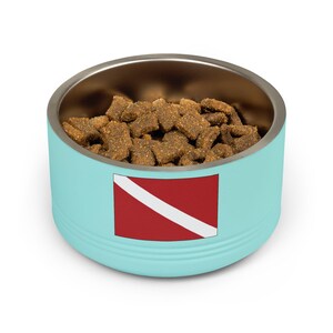 Customizable Stainless Steel Pet Bowl, 18oz, Double-Wall Insulated, SCUBA Flag Dog Dish image 2