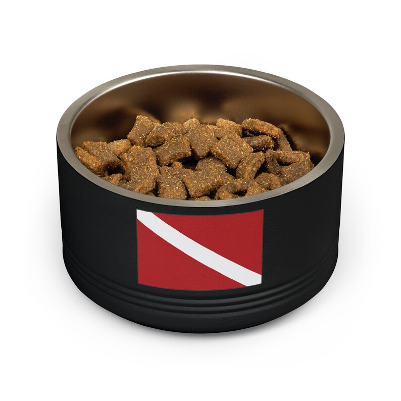 Customizable Stainless Steel Pet Bowl, 18oz, Double-Wall Insulated, SCUBA Flag Dog Dish image 9